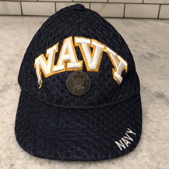 US Navy United States Dimpled Baseball Cap JWM Dad Hat Adjustable Dark Blue - Picture 1 of 9
